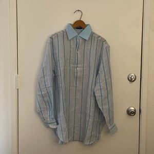 Linen Striped Shirt Sz M Vincezo di Ruggiero Napoli